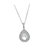 Maxbell Water Droplet Charm Pendant Necklace for Women for Party Anniversary Holiday White