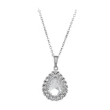 Maxbell Water Droplet Charm Pendant Necklace for Women for Party Anniversary Holiday White