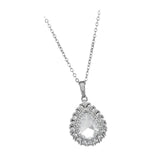 Maxbell Water Droplet Charm Pendant Necklace for Women for Party Anniversary Holiday White