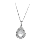 Maxbell Water Droplet Charm Pendant Necklace for Women for Party Anniversary Holiday White
