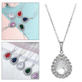 Maxbell Water Droplet Charm Pendant Necklace for Women for Party Anniversary Holiday White