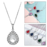 Maxbell Water Droplet Charm Pendant Necklace for Women for Party Anniversary Holiday White