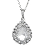 Maxbell Water Droplet Charm Pendant Necklace for Women for Party Anniversary Holiday White