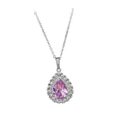 Maxbell Water Droplet Charm Pendant Necklace for Women for Party Anniversary Holiday Pink