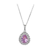 Maxbell Water Droplet Charm Pendant Necklace for Women for Party Anniversary Holiday Pink
