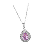 Maxbell Water Droplet Charm Pendant Necklace for Women for Party Anniversary Holiday Pink