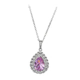 Maxbell Water Droplet Charm Pendant Necklace for Women for Party Anniversary Holiday Pink