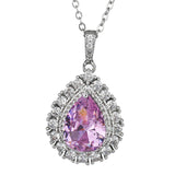 Maxbell Water Droplet Charm Pendant Necklace for Women for Party Anniversary Holiday Pink