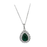 Maxbell Water Droplet Charm Pendant Necklace for Women for Party Anniversary Holiday Green