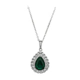 Maxbell Water Droplet Charm Pendant Necklace for Women for Party Anniversary Holiday Green