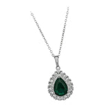 Maxbell Water Droplet Charm Pendant Necklace for Women for Party Anniversary Holiday Green