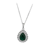 Maxbell Water Droplet Charm Pendant Necklace for Women for Party Anniversary Holiday Green