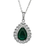 Maxbell Water Droplet Charm Pendant Necklace for Women for Party Anniversary Holiday Green