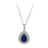 Maxbell Water Droplet Charm Pendant Necklace for Women for Party Anniversary Holiday Blue