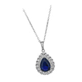 Maxbell Water Droplet Charm Pendant Necklace for Women for Party Anniversary Holiday Blue