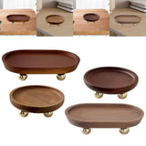 Wooden Serving Tray Organizer Wooden Pedestal Stand for Counter Vanity Fruit 13x5cm Brown