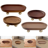 Wooden Serving Tray Organizer Wooden Pedestal Stand for Counter Vanity Fruit 13x5cm Brown