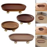 Wooden Serving Tray Organizer Wooden Pedestal Stand for Counter Vanity Fruit 13x5cm Brown