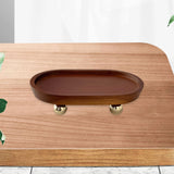 Wooden Serving Tray Organizer Wooden Pedestal Stand for Counter Vanity Fruit 13x5cm Brown