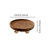 Wooden Serving Tray Organizer Wooden Pedestal Stand for Counter Vanity Fruit 13x5cm Brown