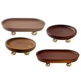 Wooden Serving Tray Organizer Wooden Pedestal Stand for Counter Vanity Fruit 13x5cm Brown