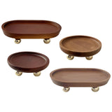 Wooden Serving Tray Organizer Wooden Pedestal Stand for Counter Vanity Fruit 13x5cm Brown