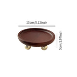 Wooden Serving Tray Organizer Wooden Pedestal Stand for Counter Vanity Fruit 13x5cm Deep Brown