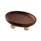 Wooden Serving Tray Organizer Wooden Pedestal Stand for Counter Vanity Fruit 13x5cm Deep Brown