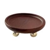 Wooden Serving Tray Organizer Wooden Pedestal Stand for Counter Vanity Fruit 13x5cm Deep Brown