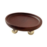 Wooden Serving Tray Organizer Wooden Pedestal Stand for Counter Vanity Fruit 13x5cm Deep Brown