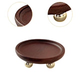 Wooden Serving Tray Organizer Wooden Pedestal Stand for Counter Vanity Fruit 13x5cm Deep Brown