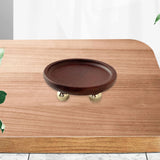 Wooden Serving Tray Organizer Wooden Pedestal Stand for Counter Vanity Fruit 13x5cm Deep Brown