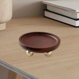 Wooden Serving Tray Organizer Wooden Pedestal Stand for Counter Vanity Fruit 13x5cm Deep Brown