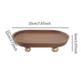 Wooden Serving Tray Organizer Wooden Pedestal Stand for Counter Vanity Fruit 12x20x5cm Brown