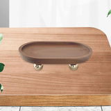 Wooden Serving Tray Organizer Wooden Pedestal Stand for Counter Vanity Fruit 12x20x5cm Brown