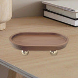 Wooden Serving Tray Organizer Wooden Pedestal Stand for Counter Vanity Fruit 12x20x5cm Brown