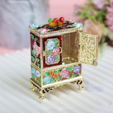 Cabinet Shaped Trinket Box Decoration for Earrings Necklaces Bracelets Rings