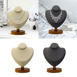 Maxbell Necklace Display Stand Decor Jewelry Bust Holder for Store Home Decor Bedroom Beige