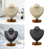 Maxbell Necklace Display Stand Decor Jewelry Bust Holder for Store Home Decor Bedroom Beige