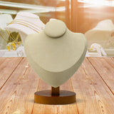 Maxbell Necklace Display Stand Decor Jewelry Bust Holder for Store Home Decor Bedroom Beige