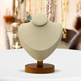 Maxbell Necklace Display Stand Decor Jewelry Bust Holder for Store Home Decor Bedroom Beige