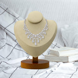 Maxbell Necklace Display Stand Decor Jewelry Bust Holder for Store Home Decor Bedroom Beige