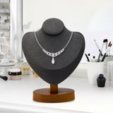 Maxbell Necklace Display Stand Decor Jewelry Bust Holder for Store Home Decor Bedroom Dark Gray