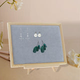 Maxbell Jewelry Organizer Display Elegant Earrings Holder for Home Tabletop Showcase Gray Velvet