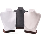 Maxbell Necklace Display Chain Bust Stand Holder Ornament for Showcase Shop Tabletop Beige Velvet