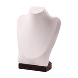 Maxbell Necklace Display Chain Bust Stand Holder Ornament for Showcase Shop Tabletop Beige Velvet