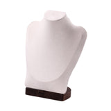 Maxbell Necklace Display Chain Bust Stand Holder Ornament for Showcase Shop Tabletop Beige Velvet