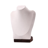 Maxbell Necklace Display Chain Bust Stand Holder Ornament for Showcase Shop Tabletop Beige Velvet