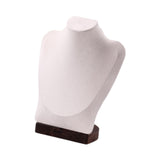 Maxbell Necklace Display Chain Bust Stand Holder Ornament for Showcase Shop Tabletop Beige Velvet
