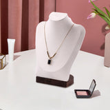 Maxbell Necklace Display Chain Bust Stand Holder Ornament for Showcase Shop Tabletop Beige Velvet